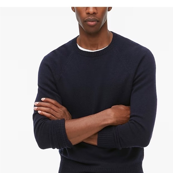 J crew Crewneck sweater in supersoft lambswool blend deep navy blue - Picture 1 of 4